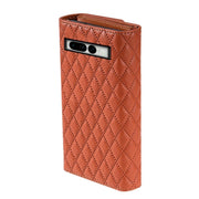 For Google Pixel 6 Pro Zipper Multi-Card Wallet Rhombic Leather Phone Case(Brown)