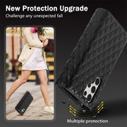 For Samsung Galaxy S24 Ultra 5G Zipper Multi-Card Wallet Rhombic Leather Phone Case(Black)