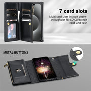 For Samsung Galaxy S24+ 5G Zipper Multi-Card Wallet Rhombic Leather Phone Case(Black)