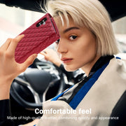 For Samsung Galaxy S24 5G Zipper Multi-Card Wallet Rhombic Leather Phone Case(Red)