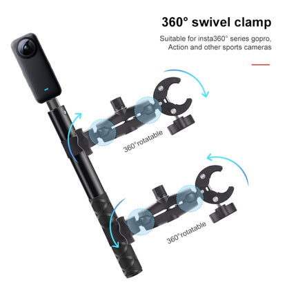 Dual-heads Crab & Single Heads Motorcycle Clamps Handlebar Fixed Mount 3-stage Telescopic Selfie Stick - free shipping - PMC Jewellery - Order now!