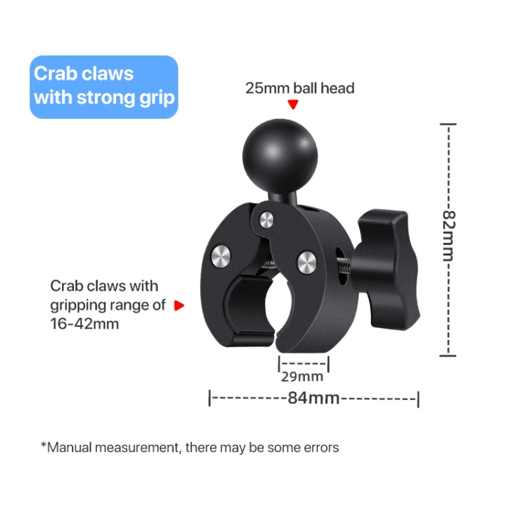 2 x Dual-heads Crab 1 x Single Heads Motorcycle Clamps Handlebar Fixed Mount 3-stage Telescopic Selfie Stick