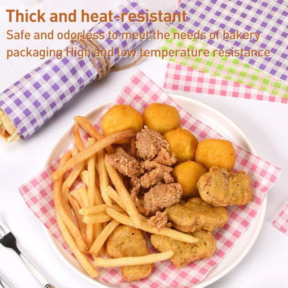 100sheets / Pack Square Baking Greaseproof Paper Burger Sandwich Liner Paper, size: 22x22cm(Coffee)