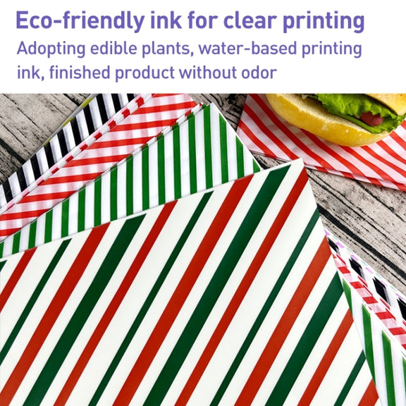 100sheets / Pack Striped Baking Greaseproof Paper Food Placemat Paper, size: 30x30cm(Purple)