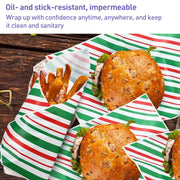 100sheets / Pack Striped Baking Greaseproof Paper Food Placemat Paper, size: 30x30cm(Purple)