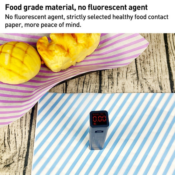 100sheets / Pack Striped Baking Greaseproof Paper Food Placemat Paper, size: 30x30cm(Purple)