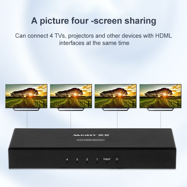 Measy SPH104 1 to 4 4K HDMI 1080P Simultaneous Display Splitter(EU Plug) - free shipping - PMC Jewellery - Order now!