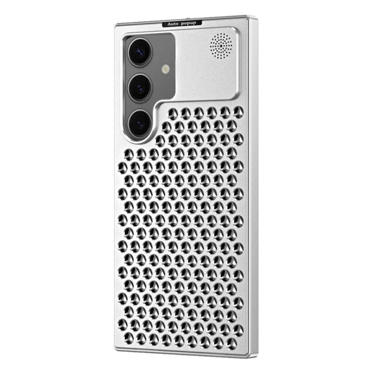For Samsung Galaxy S24 5G R-JUST RJ58 Aromatherapy Metal Cooling Phone Case(Silver) - free shipping - PMC Jewellery - Order now!