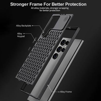 For Samsung Galaxy S24 5G R-JUST RJ58 Aromatherapy Metal Cooling Phone Case(Silver) - free shipping - PMC Jewellery - Order now!