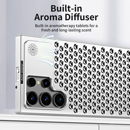 For Samsung Galaxy S24 5G R-JUST RJ58 Aromatherapy Metal Cooling Phone Case(Silver) - free shipping - PMC Jewellery - Order now!
