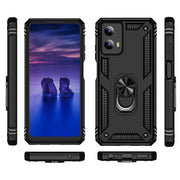 For Motorola Moto G Play 5G 2024 Shockproof TPU + PC Phone Case with Holder(Black)