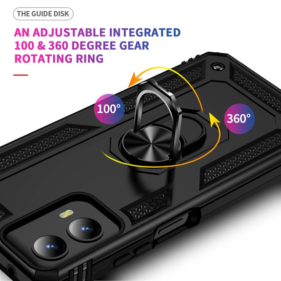 For Motorola Moto G Play 5G 2024 Shockproof TPU + PC Phone Case with Holder(Black)