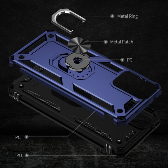 For Motorola Moto G Play 5G 2024 Shockproof TPU + PC Phone Case with Holder(Blue)