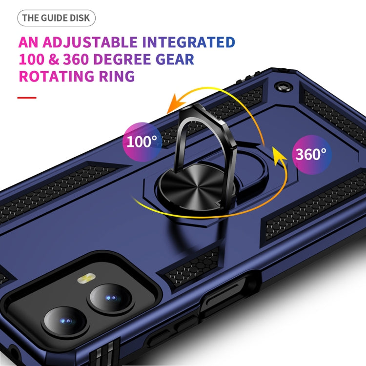 For Motorola Moto G Play 5G 2024 Shockproof TPU + PC Phone Case with Holder(Blue) - Motorola Cases by PMC Jewellery | Online Shopping South Africa | PMC Jewellery | Buy Now Pay Later Mobicred