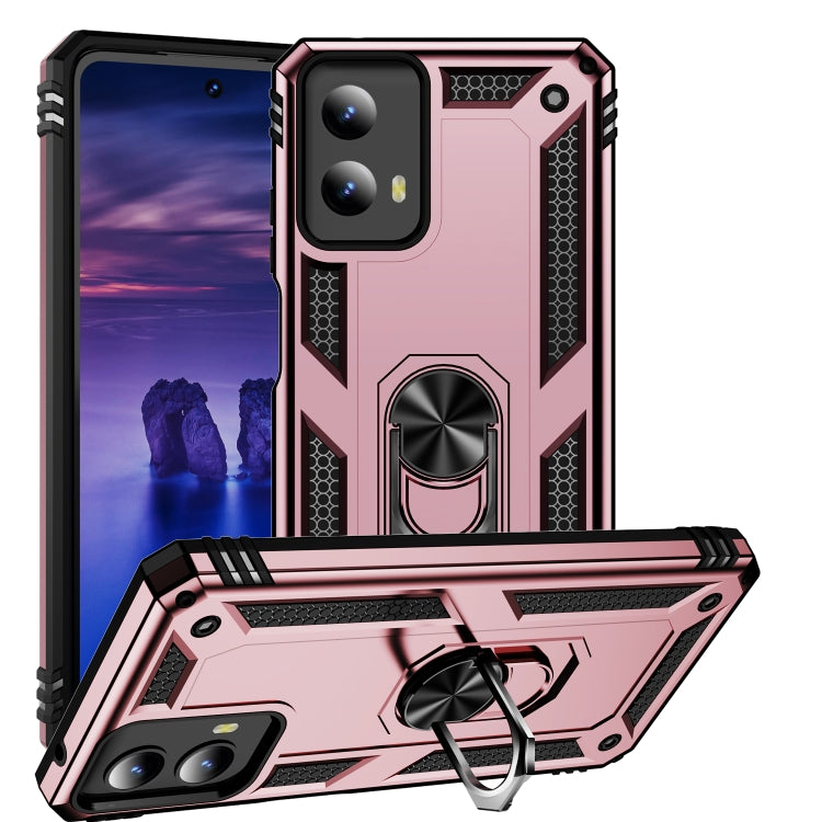 For Motorola Moto G Play 5G 2024 Shockproof TPU + PC Phone Case with Holder(Rose Gold) - free shipping - PMC Jewellery - Order now!
