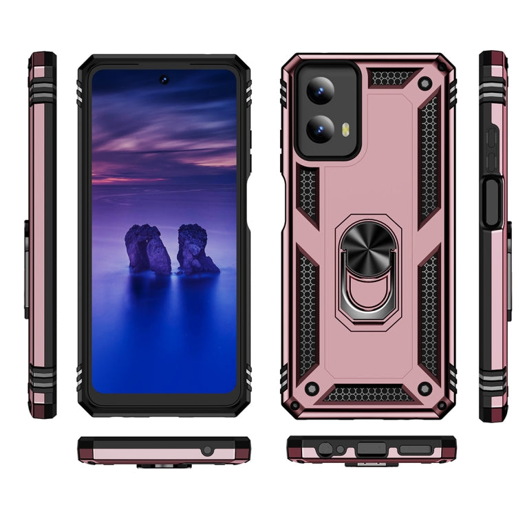 For Motorola Moto G Play 5G 2024 Shockproof TPU + PC Phone Case with Holder(Rose Gold) - free shipping - PMC Jewellery - Order now!