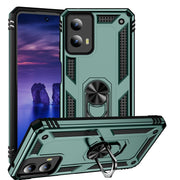 For Motorola Moto G Play 5G 2024 Shockproof TPU + PC Phone Case with Holder(Dark Green)