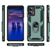 For Motorola Moto G Play 5G 2024 Shockproof TPU + PC Phone Case with Holder(Dark Green)