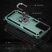 For Motorola Moto G Play 5G 2024 Shockproof TPU + PC Phone Case with Holder(Dark Green)