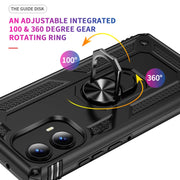 For Motorola Edge 2024 Shockproof TPU + PC Phone Case with Holder(Black)