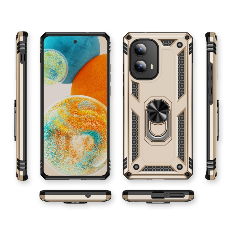 For Motorola Edge 2024 Shockproof TPU + PC Phone Case with Holder(Gold) - Motorola Cases by PMC Jewellery | Online Shopping South Africa | PMC Jewellery | Buy Now Pay Later Mobicred