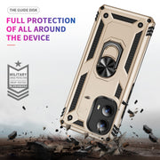 For Motorola Edge 2024 Shockproof TPU + PC Phone Case with Holder(Gold)