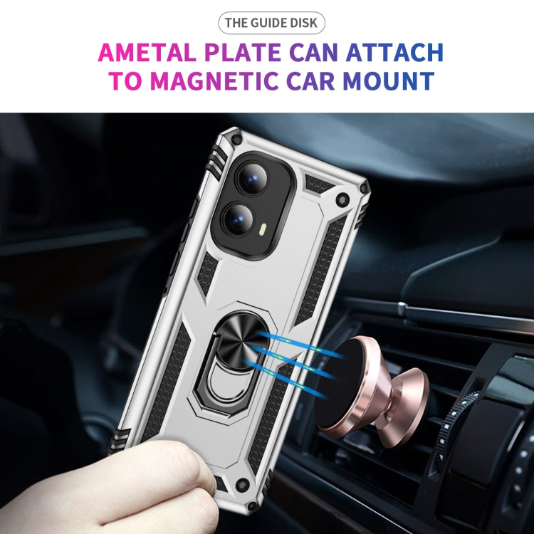 For Motorola Edge 2024 Shockproof TPU + PC Phone Case with Holder(Silver) - Motorola Cases by PMC Jewellery | Online Shopping South Africa | PMC Jewellery | Buy Now Pay Later Mobicred