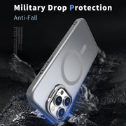 For iPhone 15 Pro Metal Invisible Camera Holder MagSafe Magnetic Phone Case(Grey)