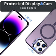 For iPhone 13 Pro Max Metal Invisible Camera Holder MagSafe Magnetic Phone Case(Purple)