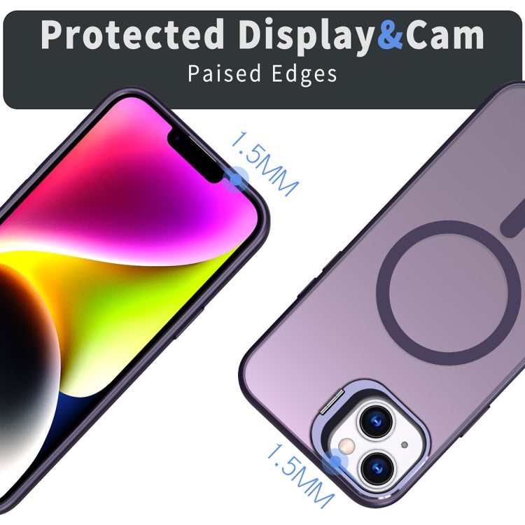 For iPhone 12 Metal Invisible Camera Holder MagSafe Magnetic Phone Case(Purple) - iPhone 12 / 12 Pro Cases by PMC TechLife | Online Shopping South Africa | PMC TechLife