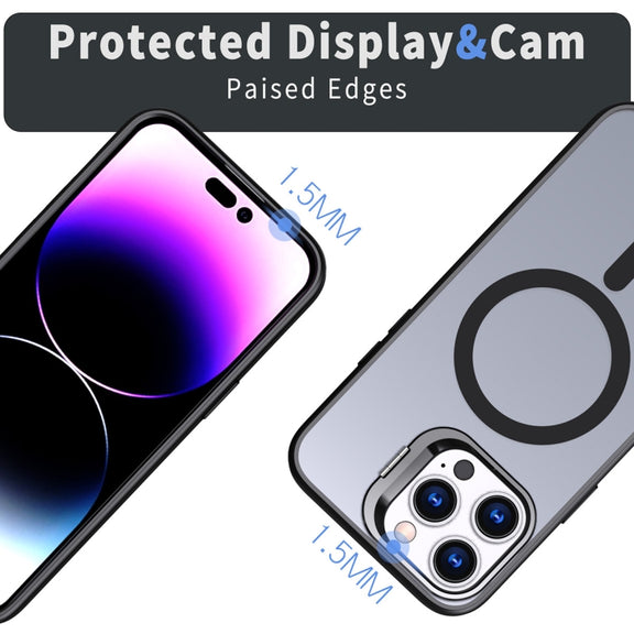 For iPhone 11 Pro Metal Invisible Camera Holder MagSafe Magnetic Phone Case(Black)
