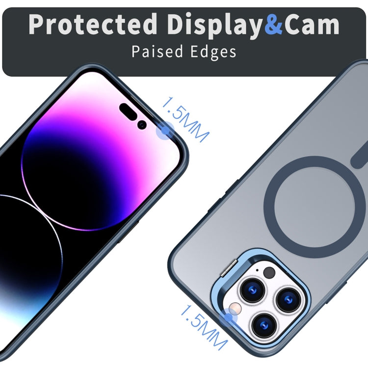 For iPhone 11 Pro Metal Invisible Camera Holder MagSafe Magnetic Phone Case(Blue) - free shipping - PMC TechLife - Order now!
