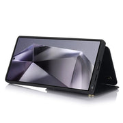 For Samsung Galaxy S24 Ultra 5G YM006 Skin Feel Zipper Card Bag Phone Case with Dual Lanyard(Black)