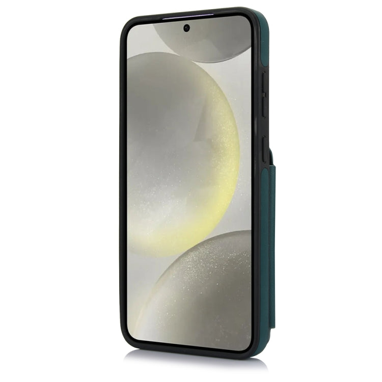 For Samsung Galaxy S24+ 5G YM006 Skin Feel Zipper Card Bag Phone Case with Dual Lanyard(Green) - Galaxy S24+ 5G Cases by PMC Jewellery | Online Shopping South Africa | PMC Jewellery | Buy Now Pay Later Mobicred