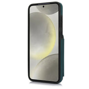 For Samsung Galaxy S24+ 5G YM006 Skin Feel Zipper Card Bag Phone Case with Dual Lanyard(Green)