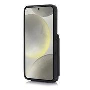 For Samsung Galaxy S24 5G YM006 Skin Feel Zipper Card Bag Phone Case with Dual Lanyard(Black)