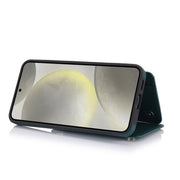 For Samsung Galaxy S24 5G YM006 Skin Feel Zipper Card Bag Phone Case with Dual Lanyard(Green)