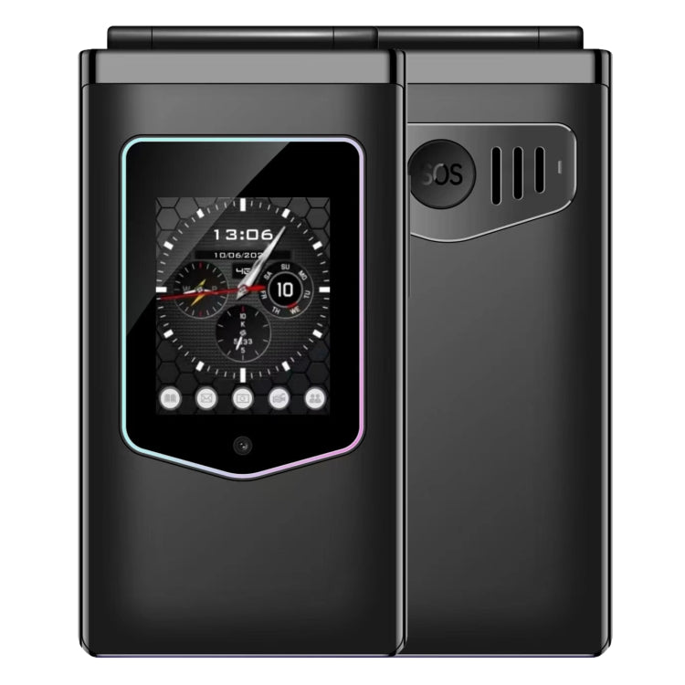 HAMTOD T8 4G Flip Phone, EU Version, 2.8 inch + 1.77 inch, VoLTE, BT, SOS, OTG(Black) - free shipping - PMC TechLife - Order now!