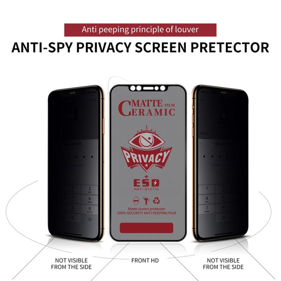 For iPhone 16 25pcs Full Coverage Frosted Privacy Ceramic Film