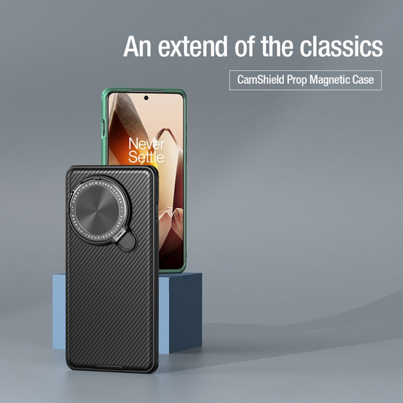 For OnePlus 13 NILLKIN CamShield Prop MagSafe Magnetic PC Phone Case(Green)