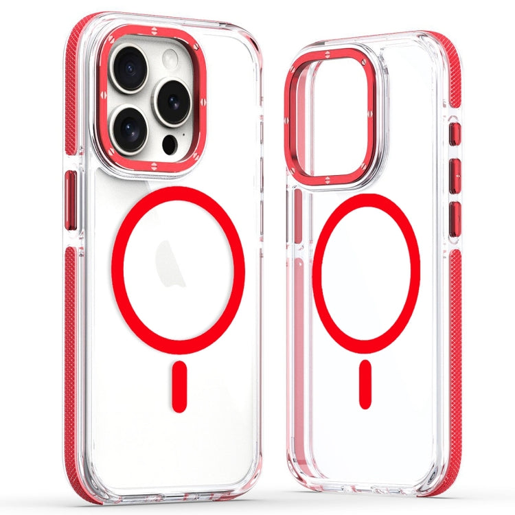 For iPhone 11 Pro Max Dual-Color Clear Acrylic Hybrid TPU MagSafe Phone Case(Red) - iPhone 11 Pro Max Cases by PMC TechLife | Online Shopping South Africa | PMC TechLife