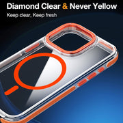 For iPhone 13 Pro Dual-Color Clear Acrylic Hybrid TPU MagSafe Phone Case(Blue)