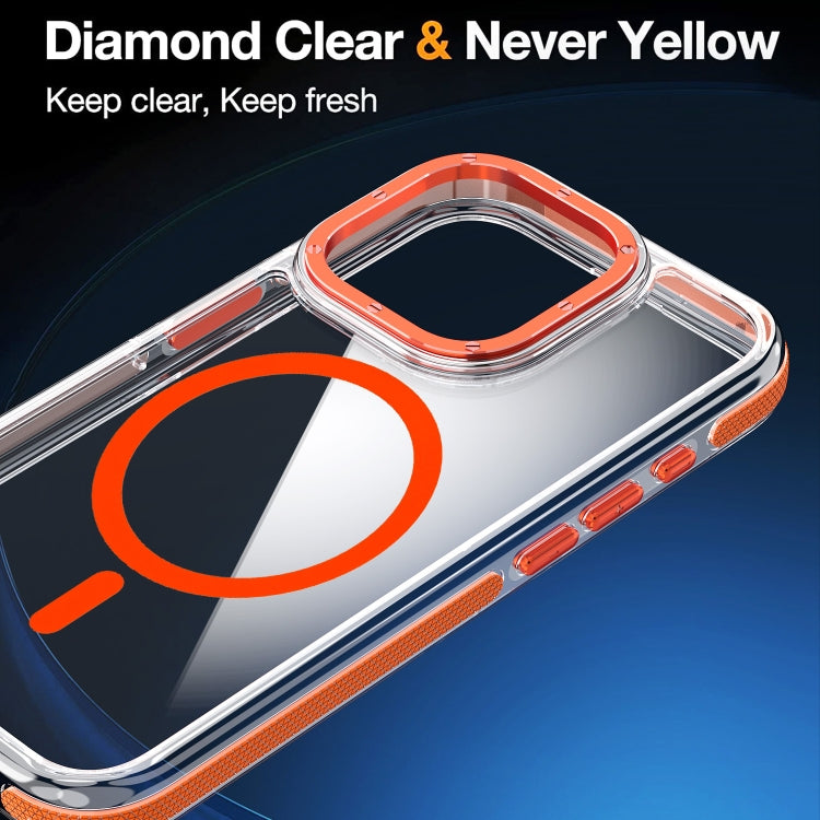 For iPhone 13 Pro Dual-Color Clear Acrylic Hybrid TPU MagSafe Phone Case(Blue)