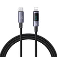 USAMS US-SJ672 Type-C To 8 Pin 30W Fast Charge Digital Display Data Cable, Length: 1.2m(Black) - free shipping - PMC TechLife - Order now!