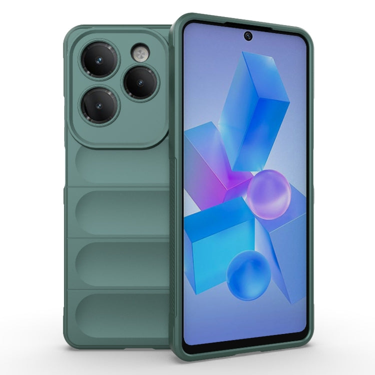 For Infinix Hot 40 Pro / Hot 40 Magic Shield TPU + Flannel Phone Case(Dark Green) - free shipping - PMC TechLife - Order now!