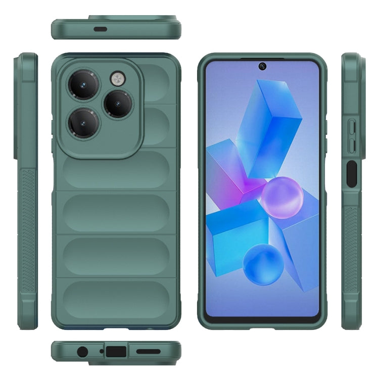 For Infinix Hot 40 Pro / Hot 40 Magic Shield TPU + Flannel Phone Case(Dark Green) - free shipping - PMC TechLife - Order now!