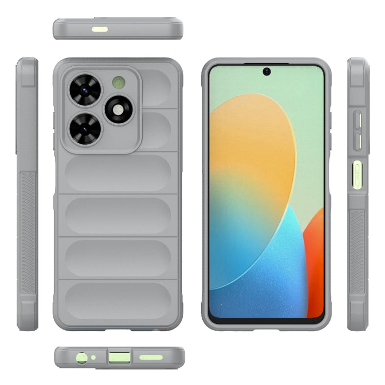 For Tecno Spark Go 2024 / 20C / Pop 8 Magic Shield TPU + Flannel Phone Case(Grey)