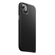 For iPhone 15 Plus MagSafe Kevlar Fiber Shockproof Phone Case(Black)
