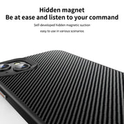 For iPhone 14 MagSafe Kevlar Fiber Shockproof Phone Case(Black)