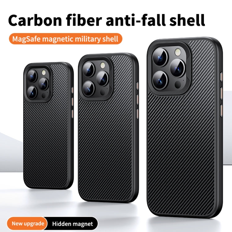 For iPhone 14 Pro Max MagSafe Kevlar Fiber Shockproof Phone Case(Black)
